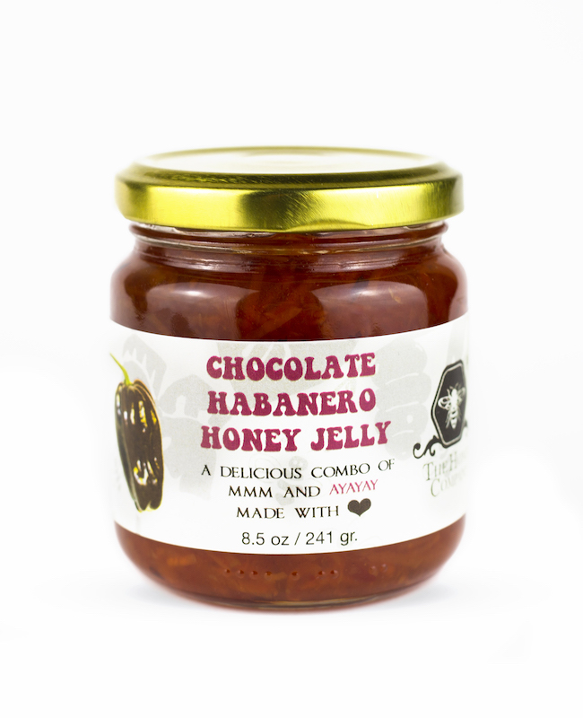 8 oz jar of hot honey jelly by The Honey Company
